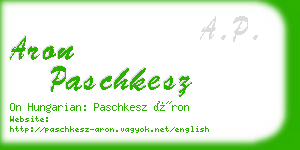 aron paschkesz business card